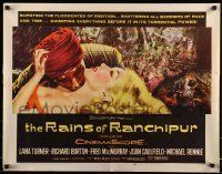 6k356 RAINS OF RANCHIPUR 1/2sh '55 art of Lana Turner & Burton, rains couldn't wash their sin away