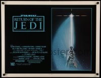 6k363 RETURN OF THE JEDI int'l 1/2sh '83 George Lucas, art of hands holding lightsaber by Reamer!