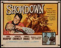 6k394 SHOWDOWN 1/2sh '63 Audie Murphy & enemies chained together + Kathleen Crowley w/gun!