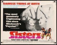 6k397 SISTERS 1/2sh '73 Brian De Palma, Margot Kidder is a set of conjoined twins!