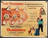 6k444 THREE LIVES OF THOMASINA 1/2sh '64 Walt Disney, great art of winking & smiling cat!