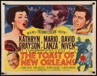 6k449 TOAST OF NEW ORLEANS style A 1/2sh '50 Mario Lanza, Kathryn Grayson & Niven in Louisiana!
