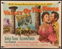 6k468 VALLEY OF THE KINGS style A 1/2sh '54 art of Robert Taylor & Eleanor Parker by columns!