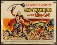 6k474 WARRIOR & THE SLAVE GIRL style B 1/2sh '59 art of gladiator & girl, mightiest Italian epic!