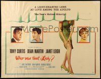 6k481 WHO WAS THAT LADY style A 1/2sh '60 Tony Curtis, sexy Janet Leigh & Dean Martin, sexy leg!