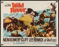 6k483 WILD RIVER 1/2sh '60 directed by Elia Kazan, Montgomery Clift embraces Lee Remick!