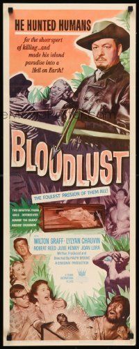 6k548 BLOODLUST insert '61 he hunted humans for sport, his island was Hell on Earth!