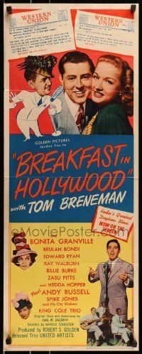 6k557 BREAKFAST IN HOLLYWOOD insert '46 Spike Jones and His City Slickers, Nat King Cole Trio!