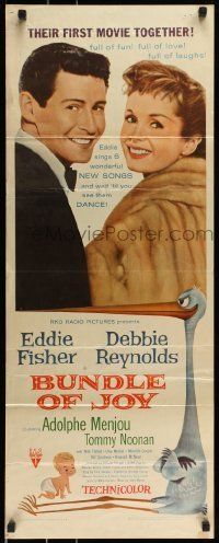 6k561 BUNDLE OF JOY insert '57 Debbie Reynolds, Eddie Fisher, Adolphe Menjou, Tommy Noonan!
