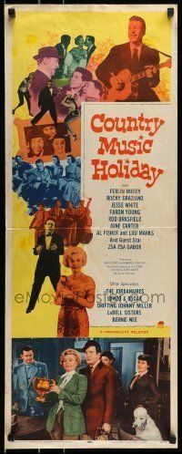 6k586 COUNTRY MUSIC HOLIDAY insert '58 Zsa Zsa Gabor, Ferlin Husky & other country music stars!