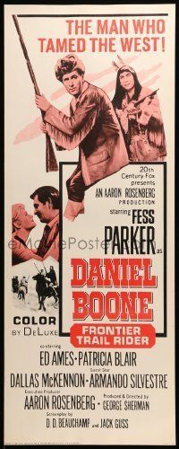 6k593 DANIEL BOONE FRONTIER TRAIL RIDER insert '66 pioneer Fess Parker in coonskin hat!