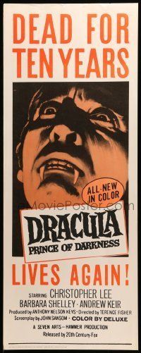 6k620 DRACULA PRINCE OF DARKNESS insert '66 great art of vampire Christopher Lee!