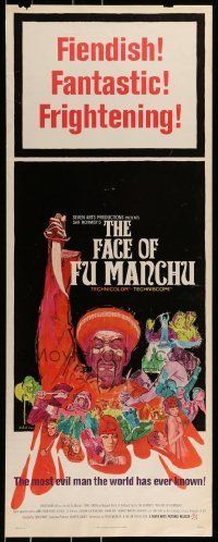 6k627 FACE OF FU MANCHU insert '65 art of villain Christopher Lee by Mitchell Hooks, Sax Rohmer!