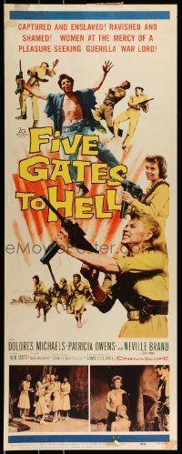 6k634 FIVE GATES TO HELL insert '59 James Clavell, Dolores Michaels, Patricia Owens, girls with guns