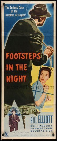 6k642 FOOTSTEPS IN THE NIGHT insert '57 the curious case of the careless strangler!