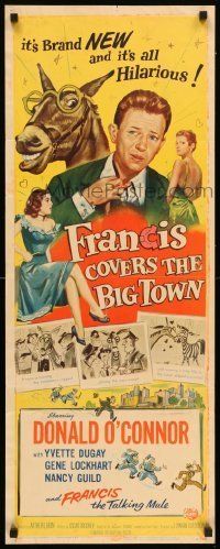 6k647 FRANCIS COVERS THE BIG TOWN insert '53 the talking mule, Donald O'Connor, Yvette Dugay!