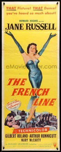 6k650 FRENCH LINE 2D insert '54 Howard Hughes, full-length art of sexy Jane Russell!