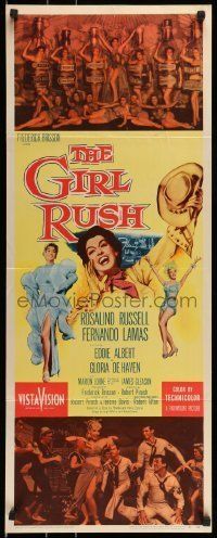 6k666 GIRL RUSH insert '55 artwork of sexy showgirl Rosalind Russell in Las Vegas!