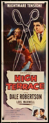 6k687 HIGH TERRACE insert '56 Dale Robertson, English mystery that clutches you like a nightmare!