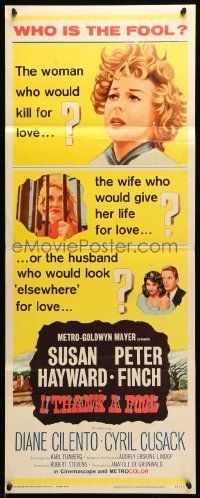 6k707 I THANK A FOOL insert '62 female doctor Susan Hayward mercy kills her husband!