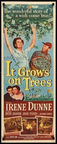 6k715 IT GROWS ON TREES insert '52 Irene Dunne & Dean Jagger picking money from tree!