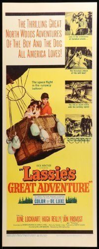 6k743 LASSIE'S GREAT ADVENTURE insert '63 most classic Collie dog & boy in hot air balloon!