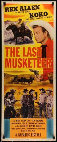 6k745 LAST MUSKETEER insert '52 Arizona Cowboy Rex Allen & Koko, Miracle Horse of the Movies!