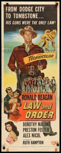 6k749 LAW & ORDER insert '53 Ronald Reagan, Dorothy Malone, from Dodge City to Tombstone!