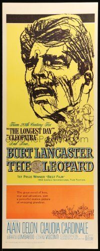 6k753 LEOPARD insert '63 Luchino Visconti's Il Gattopardo, cool art of Burt Lancaster!