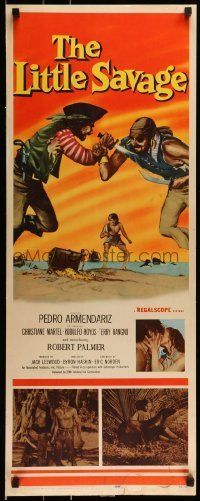 6k761 LITTLE SAVAGE insert '59 Pedro Armendariz, action art of pirates fighting over treasure!