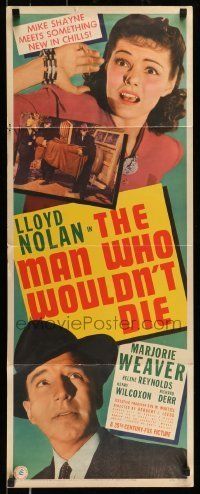 6k784 MAN WHO WOULDN'T DIE insert '42 close up of Lloyd Nolan and scared Francis Ford!