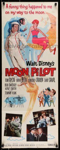 6k795 MOON PILOT insert '62 Disney, Tom Tryon, Dany Saval, wacky space man and moon girl art!
