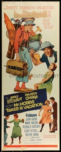 6k798 MR. HOBBS TAKES A VACATION insert '62 great wacky full-length art of tourist Jimmy Stewart!