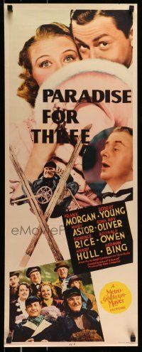 6k823 PARADISE FOR THREE insert '38 Robert Young, pretty Mary Astor, Frank Morgan, skiing!