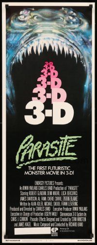 6k824 PARASITE insert '82 directed by Charles Band, the first futuristic monster movie in 3-D!