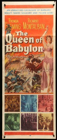 6k844 QUEEN OF BABYLON insert '56 art of sexy Rhonda Fleming, love's seven wonders of the world!