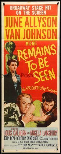 6k852 REMAINS TO BE SEEN insert '53 Van Johnson, June Allyson, Angela Lansbury by creepy statue!