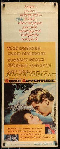 6k863 ROME ADVENTURE insert '62 Troy Donahue, Suzanne Pleshette & Angie Dickinson in Italy!