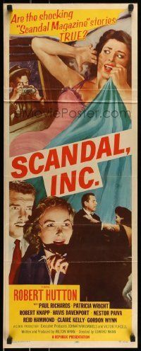 6k874 SCANDAL INC. insert '56 Robert Hutton, art of paparazzi photographing sexy woman in bed!