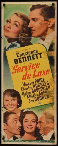 6k885 SERVICE DE LUXE insert '38 Constance Bennett, Vincent Price, Ruggles, Broderick, Auer, Hodges