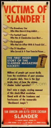 6k895 SLANDER insert '57 will Van Johnson & Ann Blyth be the victim of a slanderous sex magazine!