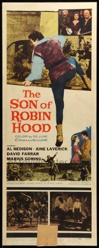 6k903 SON OF ROBIN HOOD insert '59 full-length image of David Hedison in the title role!