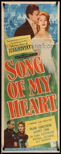 6k904 SONG OF MY HEART insert '48 romantic biography of Russian composer Tchaikovsky!