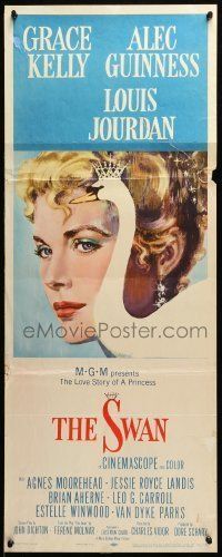 6k926 SWAN insert '56 wonderful close up artwork of beautiful Grace Kelly by Monet!