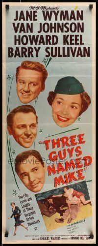 6k949 THREE GUYS NAMED MIKE insert '51 the life, loves & laughs of gorgeous airline hostesses!