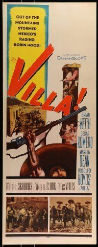6k970 VILLA insert '58 Rodolfo Hoyos as Pancho Villa, Cesar Romero & Brian Keith!