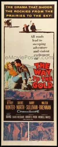 6k976 WAY TO THE GOLD insert '57 images of Jeffrey Hunter & carrying wounded Sheree North!