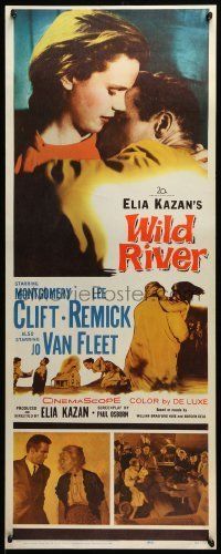6k983 WILD RIVER insert '60 directed by Elia Kazan, Montgomery Clift embraces Lee Remick!