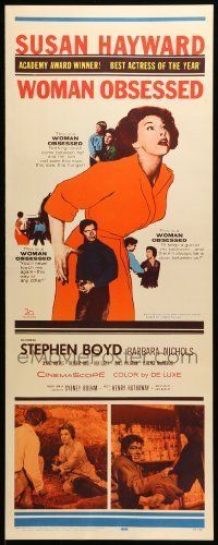 6k989 WOMAN OBSESSED insert '59 Best Actress Academy Award Winner Susan Hayward, Stephen Boyd