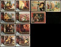 6m036 LOT OF 11 REPRO LOBBY CARDS OF HORROR/SCI-FI MOVIES '80s It Conquered the World & more!